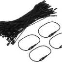 MECCANIXITY Polyester Rope Hang Tag String Snap Lock Pins Loop Price Tag Fastener Plastic Tags Ties 120mm/4.72 Inch Length,1mm/0.04 Inch Dia,Pack of 100,Black