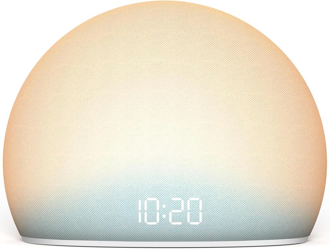 HOUSBAY Sunrise Alarm Clock, White Noise Sound Machine for Bedroom | Natural Wake-Up Light with Gentle Alarm Sounds, 20 Soothing Sleep Aids, Dimmable Display, Screen-Free Design - Blue