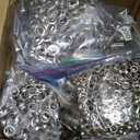 QWORK Heavy Duty Hand Press Eyelet Grommet Machine Punch Tool Kit 3 Size Dies (#0#2#4) & 1500 Pcs Silver Grommets for Banner, Canvas & Leather Work