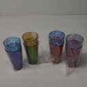 US Acrylic Optix Plastic Reusable Drinking Glasses (Set of 8) 20oz Water Cups in Jewel Tone Colors | BPA-Free Tumblers, Made in USA | Top-Rack Dishwasher Safe