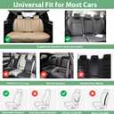 Car Seat Covers, Nappa Leather Car Seat Covers, Waterproof Automotive Seat Covers with Airbag Compatible, Universal Car Seat Protector Fit for Most SUV Sedans Trucks (Beige, Front)