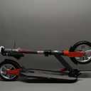 Mongoose Elevate Duo Air Youth/Adult Folding Kick Scooter, Air Filled Tires, Ages 8 Years and Up, Kickstand, Max Rider Weight 220 Pounds, Grey/Red