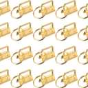 uxcell 60Pcs 26mm/ 1-inch Key Fob Hardware with Keychain Ring for Bag Webbing Wristlets, Lanyards, Dark Golden