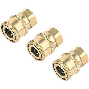 Awpeye 3 Pack Pressure Washer Coupler, Brass Fittings, 1/4 Inch Quick Connect to Female NPT