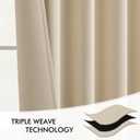 MIULEE Back Tab Cream Beige Curtains 102 Inch Long 2 Panels Set for Living Room Bedroom, Ivory Rod Pocket/Pinch Pleated Light Blocking Thermal Insulated Room Darkening Floor to Ceiling Blackout Drapes