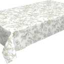 Sage Green Floral Tablecloth Rectangle 60x120 Inch Light Green Chinoiserie Floral Table Cloth Polyester Fabric Vintage Spring Summer Flowers Farmhouse Table Cover for Home Party Picnic Outdoor Decor