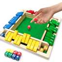 Shut The Box Game, 4-Player Wooden dice Game with 8 Dice and Shut-The-Box Instructions for Kids Adults, Educational Family Game for Learning Addition & Strategy  Montessori Toy Gift for Ages 4+