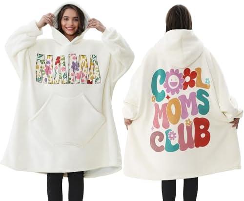 Gifts for Mom Christmas Gifts from Daughter Son, Wearable Blanket Hoodie Best Mom Gift Unique Birthday Gift for Mother Women Mother in Law New Mama Oversized Sherpa Fleece Blanket Sweatshirt