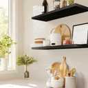 AMADA HOMEFURNISHING Floating Shelves Wall Mounted, 24 x 7 Inch Wall Shelves for Bathroom, Bedroom, Living Room, Black Shelves Set of 2 | Wall Shelves, for Bathroom, Bedroom, Living Room, Shelves