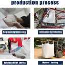 FIBC Bulk Bag - 2650 lbs Capacity, 39x39x39 inches, Polypropylene (PP), Open Top, White, Rectangular, Reusable, 1-Pack
