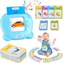 Upgraded Talking Flash Cards for Toddlers, 1 Year Old Boy Girl Birthday Easter Gift, Montessori Toys 1 2 3 Year Old, 224 Sight Words Flash Cards Kindergarten,Speech Therapy Toys Toddlers 1-3,Blue