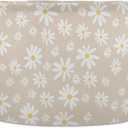 Burbuja Daisy on Beige Round Storage Basket with Cotton Rope Handles, Laundry Basket for Blankets, Nursery, Living Room Decoration