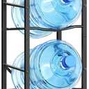 HOOBRO Water Jug Rack, Water Bottle Holder, 5 Gallon Water Jug Rack, 4-Tier Water Cooler Storage Rack, Water Dispenser Stand, for Kitchen, Living Room, Office, Rustic Brown and Black BF02ST01