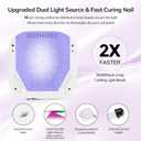 Lavinda LED Nail Lamp 54W Rechargeable Cordless UV Nail Light, Professional Gel Nail Lamp with Timer Display, Fast Drying UV Lamp for Gel Nails, Matte Macaron Purple Nail Dryer for Salon & Home