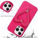 Jusy Case for iPhone 11 Pro Max, Cute Heart with 3D Heart Stand Slim Fit Liquid Silicone Soft Anti-Scratch Microfiber Lining Shockproof Protective Phone Cover for Girly Women Case - Hot Pink