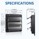 12 Inch Aluminum Automatic Shutter Louver Vent (No Fan Blades and Motor) for Home Attics, Workshops, Barn, Greenhouse