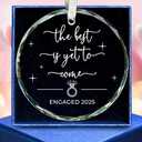SUCHAGIFT Engagement Gifts for Couples - Gifts for Newly Engaged Couples - Happy Engagement Gift Ideas for Her, Bride to Be - Just Engaged Gift for Her, Friends - Glass Ornament 2024