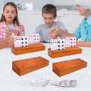 Card Holders for Playing Cards Holder Stand Wood Playing Card Holder for Kids Canasta Holder for Adults Seniors Card Deck Crowns Uno Games Set of 4(Orange)