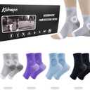 4Pairs Neuropathy Socks for Women and Men, Toeless Compression Socks for Neuropathy Pain Relief, Open Toe Foot Compression Sleeves for Plantar Fasciitis, Arch Support and Ankle Support