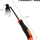 Weed Puller Tool, 2024 Enhanced Weed Remover Tool, 4 Teethes Dual Purpose Manual Weeders Tool Weed Puller for Garden (Black+Orange 2pcs)