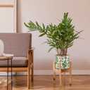 1 Pc Ceramic Planter 6 Inch Green Scroll Planter Decorative Plant Pots with Crackle Glaze for Home Garden Kitchen