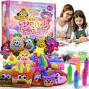 VattaFrast DIY Bead Art & Mosaic Kit for Kids Ages 6-12 Complete Craft Set with 15PCS Colorful Templates Fun Stencils Bead Pens Creative Arts Crafts Activity for Boys Girls