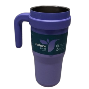 Reduce 24 oz Stainless Steel Tumbler with Handle - Dual-Wall Vacuum Insulated Travel Mug, Sweat-Proof Lid & Reusable Straw - Keeps Drinks Cold for 24 Hrs, Fits Cupholders, Dishwasher Safe-Purple Punch
