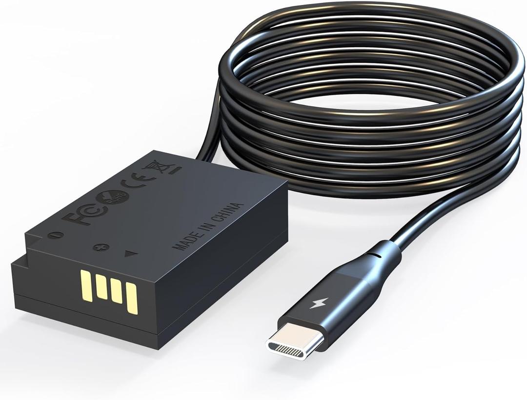 DR-E18 Coupler Dummy Battery to USB Type-C Power Cable, Replacing LP-E17 Battery, for Canon EOS R50 R50V R8 R10 R100 RP 77D 200D II 250D 750D 760D 800D 850D T6s T7i T8i SL2 SL3 8000D 9000D