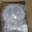 6 oz Clear Plastic Dessert Bowls (16 Pcs) with (8) Scoops and (8) Tongs, Angled Hard Disposable Ice Cream Bar Cups and Candy Buffet Containers Set for Serving Food, Appetizers, Buffets, Party Supplies