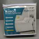 PlushDeluxe Premium Bamboo Mattress Protector  King Size, Waterproof, & Ultra Soft Breathable Noiseless Washable Bed Mattress Cover for Comfort & Protection - White