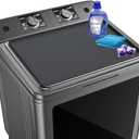 Dryer Top Protector Mat - Silicone Dryer Cover for The Top - 25" x 19" Waterproof Non-Slip Washable - Top Cover Pad for Kitchen Laundry 1 Piece Dark Gray