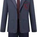 AwwwCos The Musical Cosplay Costume Gray School Uniform Shorts Skirt with Tie Halloween Party Outfit (X-Large)