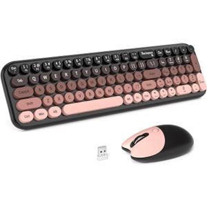 Wireless Keyboard and Mouse Combo - BlackBerry-Gradient 2.4G Full-Size Typewriter Cute Colorful Keyboards - USB Plug and Play, for Windows, Laptop, Computer, PC, Desktop