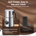 Milk Frother and Steamer, Large Capacity & Detachable Electric Milk Frother, Automatic Warm and Cold Foam Maker, Hot Chocolate Maker, Stainless Steel Jug, 30.44Oz./900ML