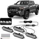 LED Grill Lights - 4PCS Front Grill Lights for Toyota Tacoma TRD Sport TRD Off-Road TRD Pre Runner 2024 2025 2026 with Fuse Adapter & Harness (White Light with Clear Shell)