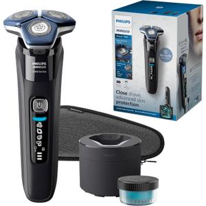 Philips Norelco Shaver 7600, Rechargeable Wet & Dry Electric Shaver with SenseIQ Technology, Quick Clean Pod, Travel Case & Pop-up Trimmer, S7886/84 (Black)