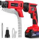 VISHIGH 20V Drywall Collated Screw Gun with Auto-feed Attachment, Cordless Sheetrock Magazine Screwdriver with 5.0Ah Lithium Battery and Charger Battery-Powered Drill