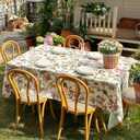 Waterproof Rectangular Tablecloth 60 x 120 Inch, Bird Floral Table Cloth Country Spring Summer Tablecloths, Table Cover for Farmhouse, Dining, Outdoor - Red Flower