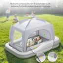 QPAU Inflatable Toddler Travel Bed with Tent, Portable Kids Air Mattress with Safety Sides, Ideal for Home, Grandma's, Camping, Traveling -Includes Fast Electric Pump