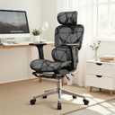 Mesh Office Chair,Ergonomic Computer Chair,Adjustable Lumbar High Back Desk Chair 400lbs,4D Adjustable Armrests & Removable Headrest,Breathable Mesh Chair for Adults,Home Gaming & Workplace(Black)