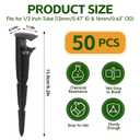 Kalolary 50PCS Drip Irrigation Support Stakes, 1/2 Inch Tubing Hose Holder Plastic Drip Line Tube Hold Stakes 16mm Garden Watering Hose Support Irrigation System for Garden Vegetable Lawn