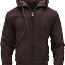 Sherpa Lined Hoodies for Men Heavyweight Full Zip Up Sweatshirt Thick Fleece Jackets Winter Warm Coats, L