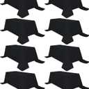 8 Pack Black Tablecloth 90 x 132 Inch Polyester Table Cloth for 6 Foot Rectangle Tables, Wrinkle Resistant Washable Decorative Fabric Covers for Wedding Party Banquet Buffet and Camping