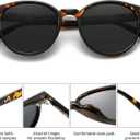 Ultra Lightweight Small Round Polarized Sunglasses for Women UV400 Protection (2 Pack: Amber Tortoise/Grey)
