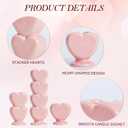 WDS WONDROUS Taper Candle Holder Set of 3 - Valentine's Day Candlestick Holders Wedding Decor, Pink Heart Ceramic Candle Sticks Holders for Table Farmhouse Decor Romantic Housewarming Gift