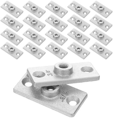 20 Pcs Ceiling Flange Hangers for 3/8" Threaded Rod Plate Ceiling Hangers Flanges Threaded Rod DIY Plumbing, Galvanized Ceiling Flange Hanger Plate Industrial Decor Project for Wall Mounting