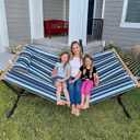 Lazy Daze Hammocks 12 FT Quilted Fabric Double Hammock with Spreader Bars and Detachable Pillow, 450lbs Weight Capacity