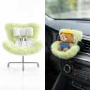 Ezcora Cute Car Accessories for 10-17cm Dolls, Doll Car Seat with Clip onto Car Air Vent, Includes Seat Leg for Desktop Display (Green)