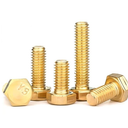3pcs M8 X 25 mm Brass Hex Bolt Screws,Brass Hexagon Fine Thread Screw Bolts