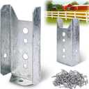 LukLoy 20 Pack 2x4 Brackets for Wood Rail, Fence Brackets Repair Kit Galvanized, Deck Railing Bracket Connectors for 2"4"(Actually 1.5"x3.5") Wood Post, Includes 140PCS 304 Stainless Steel Screws